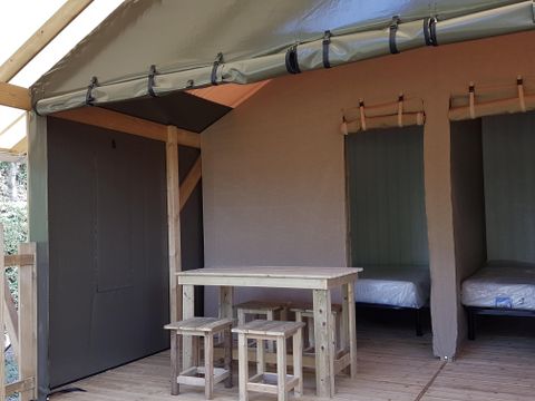 TENTE TOILE ET BOIS 4 personnes - Lodge cambodgia 2 chambres