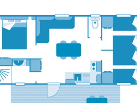 Mobilhome 7 personnes - Cottage 6/7p 3ch ***
