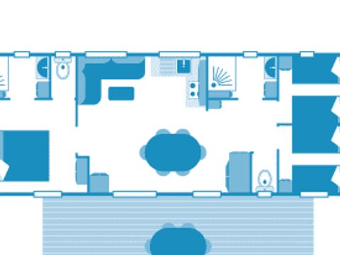 MOBILHOME 6 personnes - Cottage Pêcheries 6p 3ch 2SDB PREMIUM