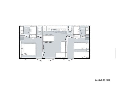 MOBILHOME 6 personnes - Mobilhome 4/6 personnes 2 chambres 2 SDB PREMIUM TV CLIMATISATION LAVE VAISSELLE 6 pers