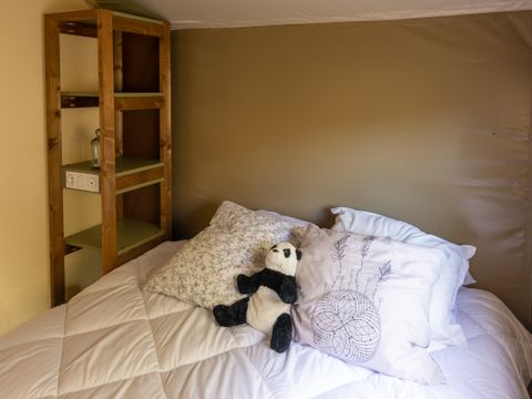 Tente en toile et en bois 4 personnes - WOOD LODGE - personnes supplémentaires possible en supplément, contacter le camping