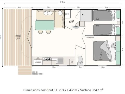 MOBILHOME 4 personnes - Mobil-home Tilleul - personnes supplémentaires possible en supplément, contacter le camping
