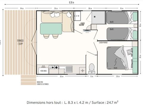 Mobilhome 4 personnes - Tilleul - Personnes supplémentaires possible en supplément - Contacter le camping