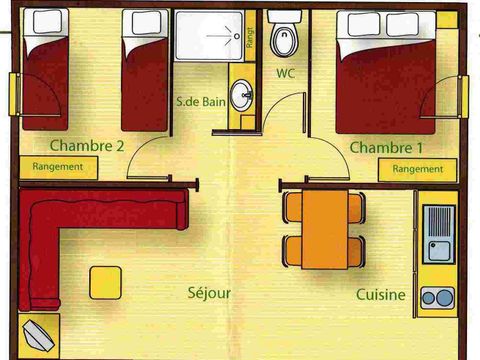 CHALET 4 personnes - Chalet Sapin - 2 chambres - personnes supplémentaires possible en supplément, contacter le camping