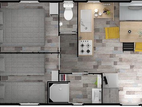 MOBILHOME 8 personnes - Détente 2018 GRAND CONFORT 36m² - 4 chambres + télévision et lave vaisselle