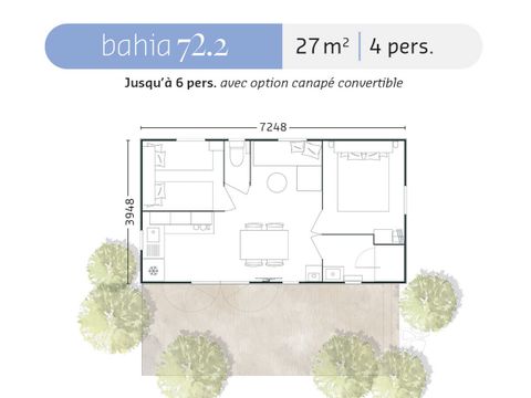 MOBILHOME 4 personnes - Mobil-home Escapade Premium 27m² - 2 chambres + télévision