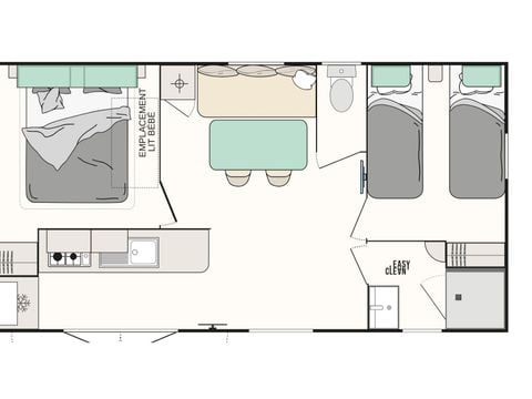 MOBILHOME 7 personnes -  Evasion 2 chambres 28m²