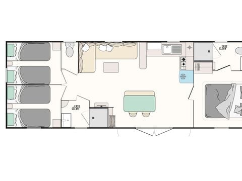MOBILHOME 6 personnes - Confort  3 chambres 2 sdb 35m²
