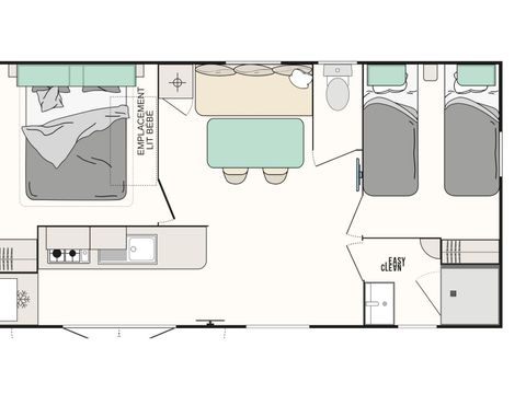 Mobilhome 7 personnes - Evasion 2 chambres 28m²