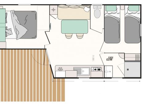 MOBILHOME 5 personnes - Mobil-home Evasion 5 personnes 2 chambres 23m²