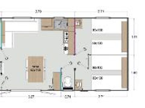 MOBILHOME 8 personnes - Mobil home Confort 3 chambres 8 pers