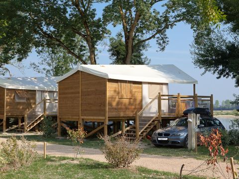 Tente en toile et en bois 4 personnes - Ecolodge (sur pilotis) sans sanitaires