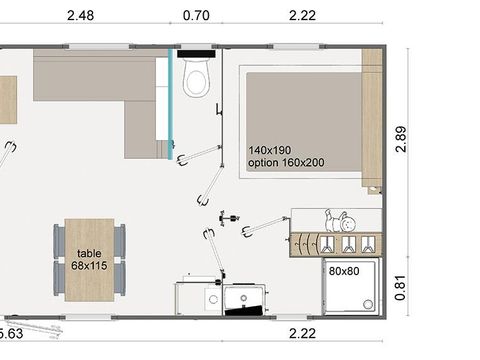MOBILHOME 4 personnes - Confort 30m² (2 chambres) - terrasse semi couverte
