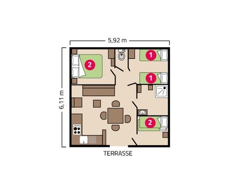 CHALET 6 personnes - Chalet Grand Large 6 personnes