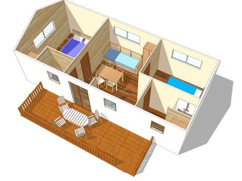 MOBILHOME 4 personnes - Comfort XL | 2 Ch. | 4 Pers. | Terrasse surélevée | Clim.