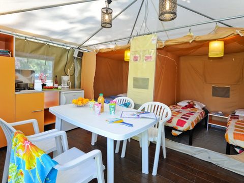 Bungalow toilé 4 personnes - BUNGALOW TOILÉ SIMPLY - sans sanitaires 20 m²