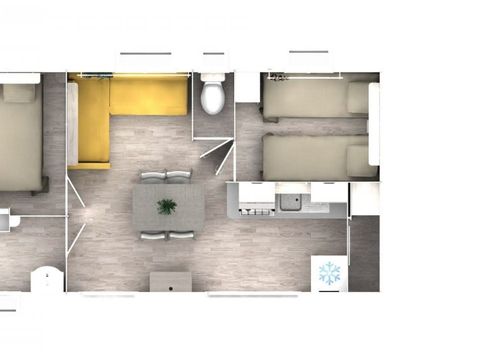 MOBILHOME 4 personnes - Cottage Premium 2 chambres + TV + Terrasse