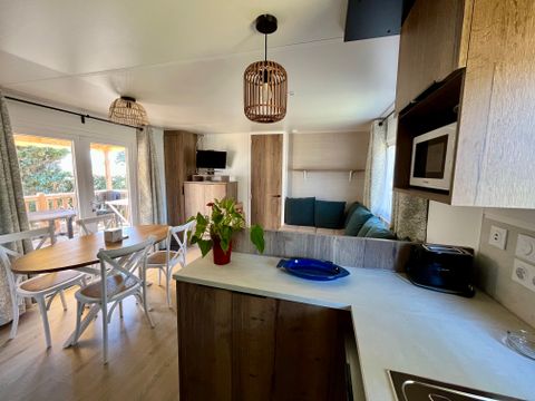 Mobilhome 6 personnes - Cottage Prestige GRAND CONFORT 40m² - 3 chambres + télévision + Terrasse
