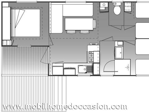 MOBILHOME 6 personnes - Confort 38 m² (3 chambres) + terrasse couverte