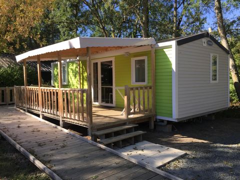 Mobilhome 4 personnes - PMR Confort 34 m² - 2 chambres - Terrasse couverte - Clim
