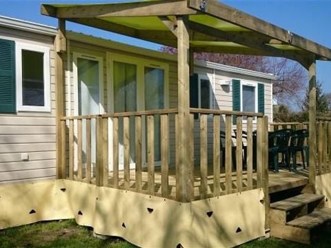 MOBILHOME 6 personnes - SAULDRE 33m² - 3 chambres / Climatisé avec terrasse FACE au plan d'eau