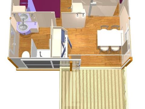 CHALET 4 personnes - BELLEVUE 29 m² - 2 chambres / Terrasse couverte 7 m²