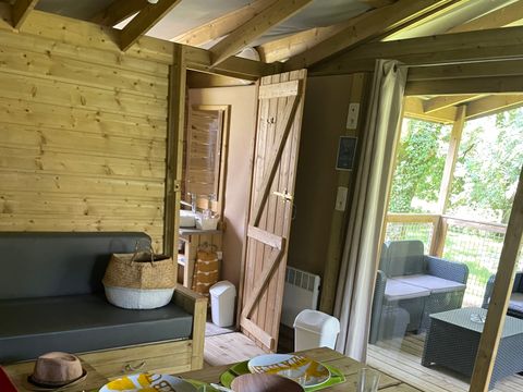 Tente en toile et en bois 4 personnes - Lodge Cosyflower LUXE PREMIUM