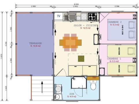 Tente en toile et en bois 4 personnes - Lodge Cosyflower LUXE PREMIUM