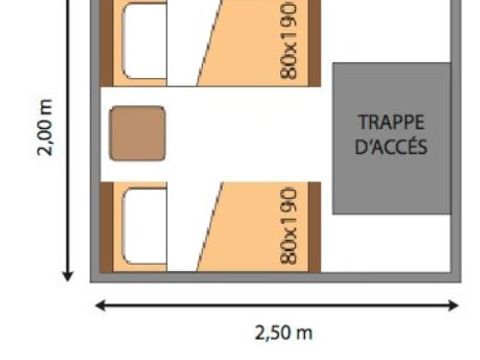 Tente en toile et en bois 2 personnes - Tente Bivouac Standard 1 chambre (sans sanitaires / sans cuisine / sans parking)