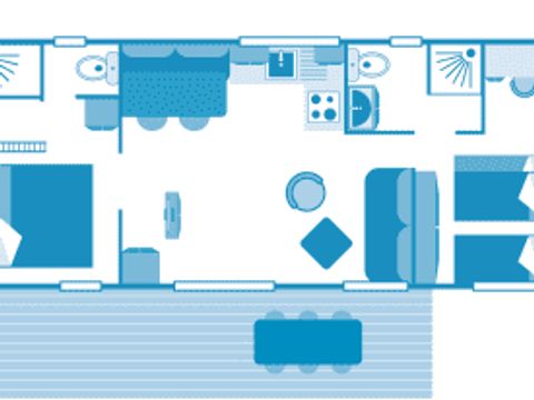 MOBILHOME 4 personnes - Cottage TAOS 4p 2ch PREMIUM