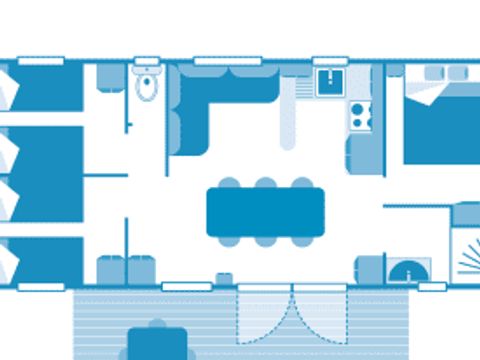 MOBILHOME 6 personnes - Cottage CORAIL 6p 3ch PREMIUM