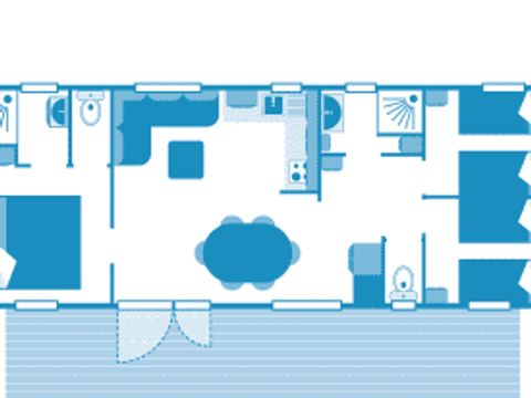 MOBILHOME 6 personnes - Cottage 6p 3ch 2Sdb ****