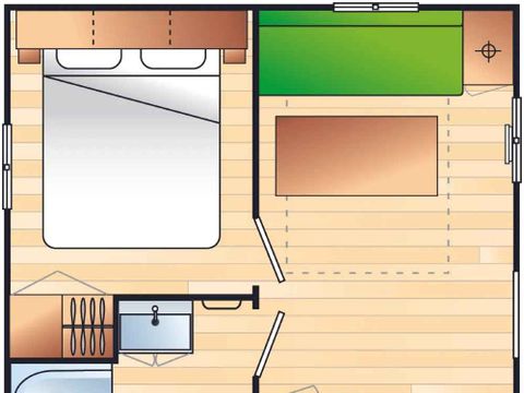 MOBILHOME 2 personnes - 18 m² - 1 chambre (Pour un couple)