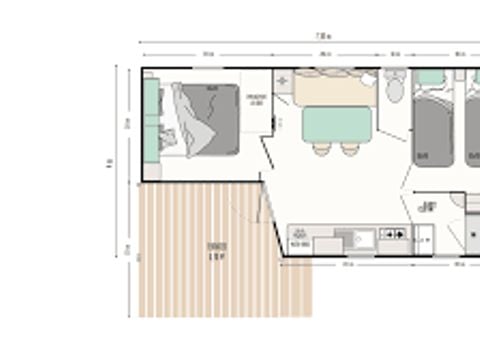 MOBILHOME 4 personnes - Loggia 2026 - 27 m² - 2 chambres (2 adultes maximum ou famille)