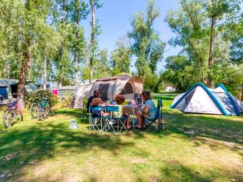 Emplacement - Emplacement CONFORT : emplacement à partir de 100m2 avec 1 véhicule + tente/caravane/camping-car et électricité 10 ampéres