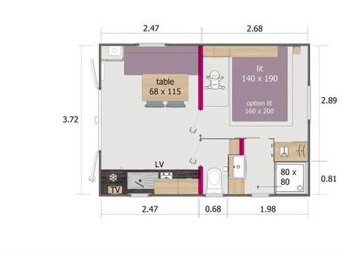 MOBILHOME 2 personnes - LODGE 47
