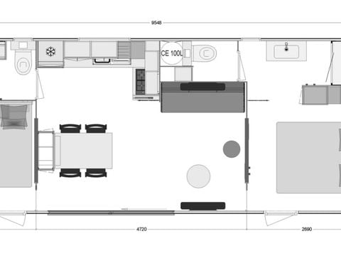 MOBILHOME 4 personnes - Mobil-home Atlantique SPA - 36m² - 2 chambres