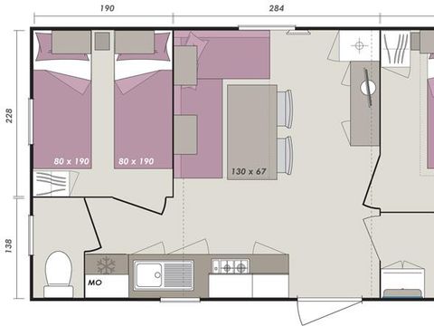 MOBILHOME 4 personnes - MH2 SUPER MERCURE REGULAR - samedi 26 m²