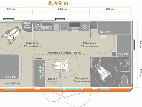 MOBILHOME 4 personnes - Life accessible PMR (samedi)