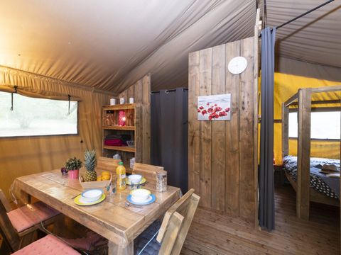 Tente en toile et en bois 5 personnes - SAFARI WOODY (sans sanitaires)
