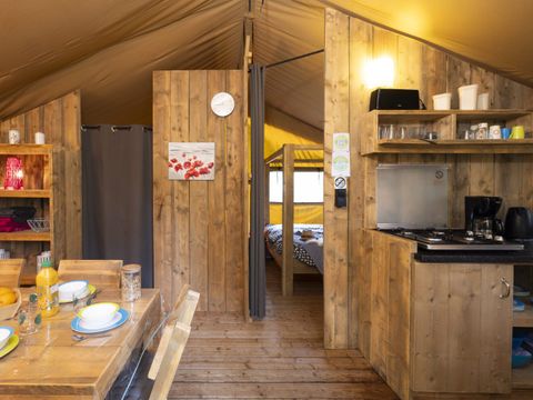 Tente en toile et en bois 5 personnes - SAFARI WOODY (sans sanitaires)