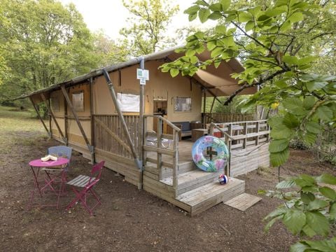 TENTE TOILE ET BOIS 5 personnes - SAFARI WOODY (sans sanitaires)