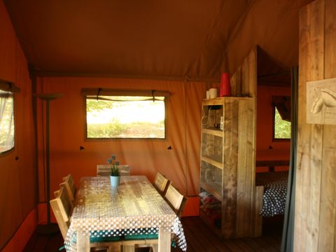 Tente en toile et en bois 5 personnes - SAFARI WOODY (sans sanitaires)