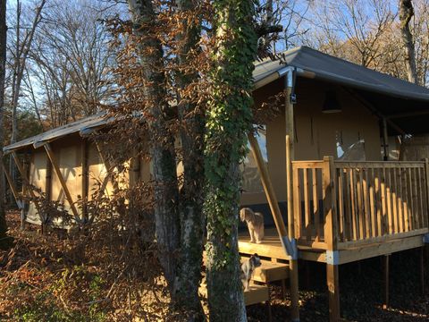 Tente en toile et en bois 6 personnes - SAFARI COTTAGE INSOLITE PREMIUM