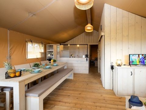 Tente en toile et en bois 6 personnes - SAFARI COTTAGE INSOLITE PREMIUM