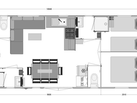 MOBILHOME 8 personnes - 4 chambres - 2 salles d'eau