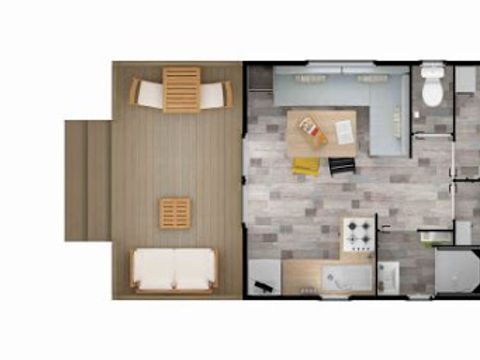 MOBILHOME 4 personnes - 2 chambres - Terrasse intégrée