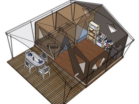 TENTE 5 personnes - Tente Nature 2 chambres sans sanitaires