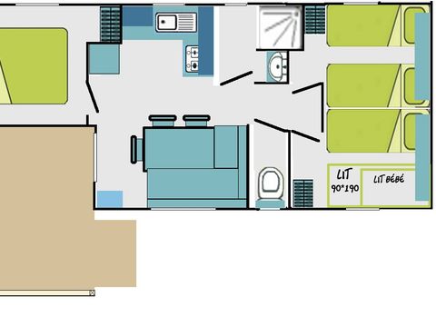 MOBILHOME 6 personnes - Equilibre 3 chambres 6 personnes