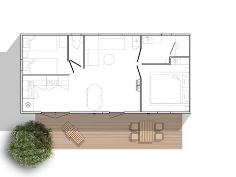 MOBILHOME 4 personnes - Cottage Evasion 4 personnes  Coté Jardin